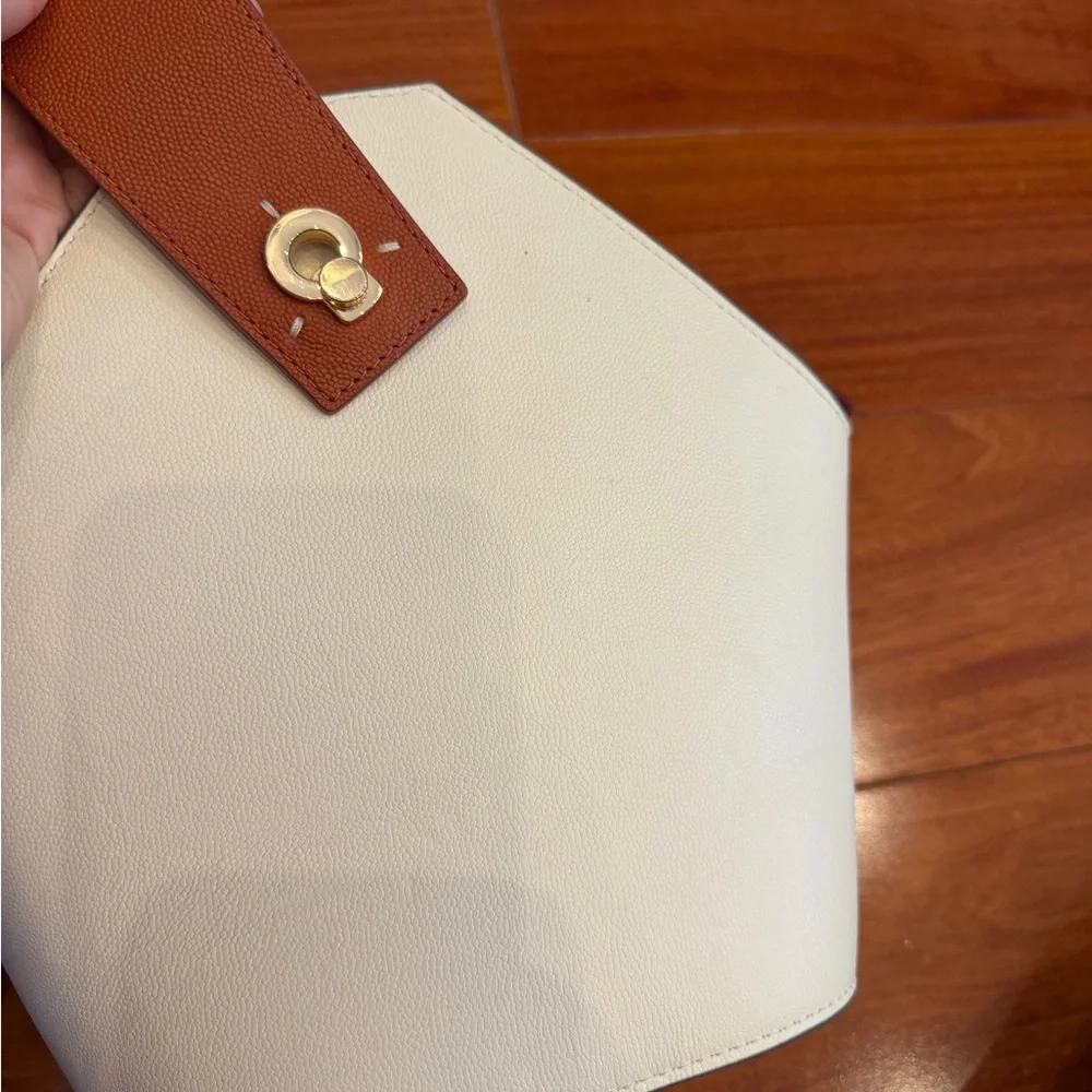 Danse lente mini Johnny bucket bag cream orange brown rust strap crossbody purse - Picture 6 of 7